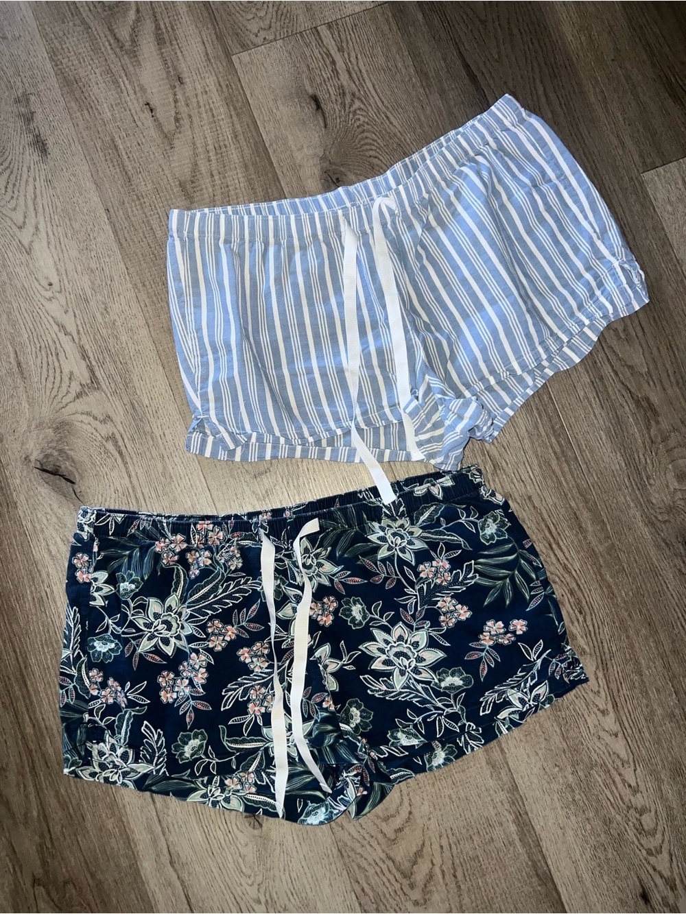 Old Navy Blue and White Striped & Floral Shorts (2-Pack)